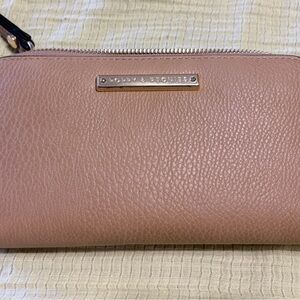 Poppy & Peonies Camel Pebble Leather Zip Wallet